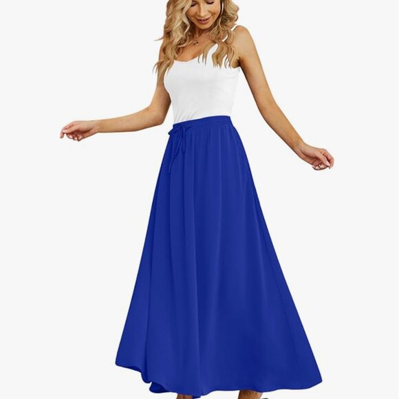 Yincro // Flowy High-Waisted Maxi Skirt with Pockets (M - Cobalt Blue) *NWOTs* - Picture 1 of 8